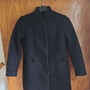 Ann Taylor Factory Elegant Black Pea Coat
